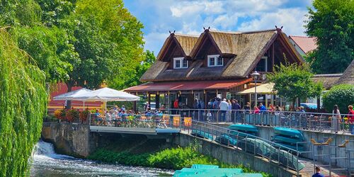 Spreehafen Burg - Blick aufs Terrassencafe, Foto: Tino Meier, Lizenz: Spreehafen Burg