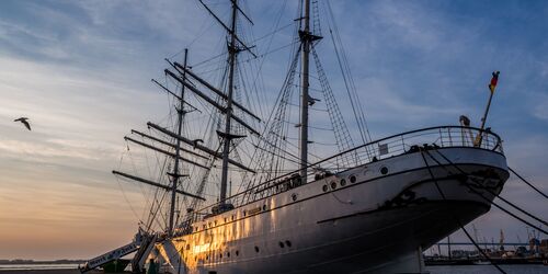 Gorch Fock I Abendstimmung, Foto: Erik Hart