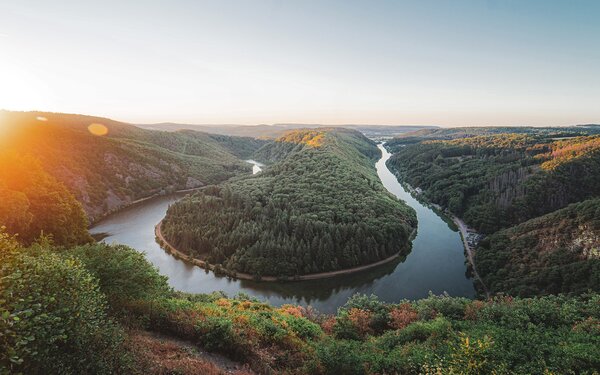 Blick auf die Saarschleife vom Aussichtspunkt Cloef, Foto: Kevin Ehm