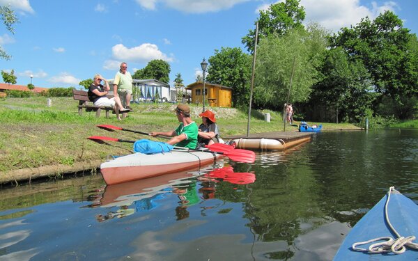 Anlegestelle am Campingplatz Jägerbude, Foto: Seenland Oder-Spree