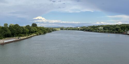 Ausblick von der Staustufe Mühlheim, Foto: Spessart Tourismus und Marketing GmbH