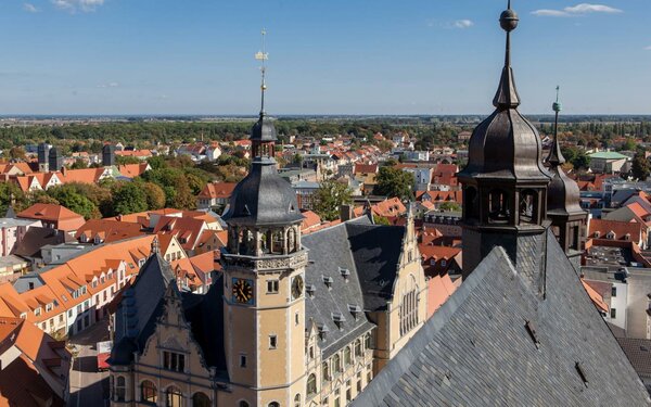 Stadtansicht auf das Rathaus Köthen, Foto: KKM/Christian Ratzel