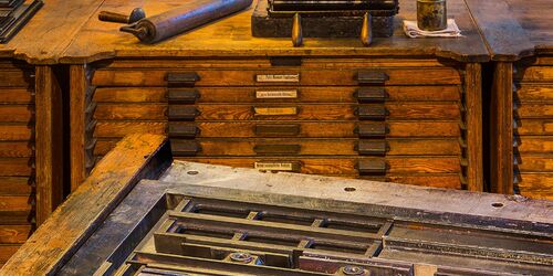 Holzbuchstaben in der Sammlung des Museums für Druckkunst Leipzig, Foto: Klaus-D. Sonntag