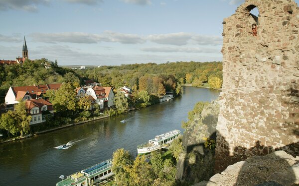 Burg Giebigstein mit Blick auf die Saale, Foto: Thomas Ziegler