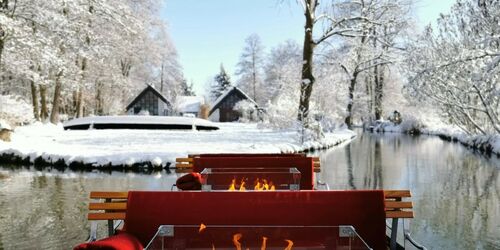 Kamin Kahnfahrt im Winter, Foto: Spreehafen Burg, Lizenz: Amt Burg (Spreewald)