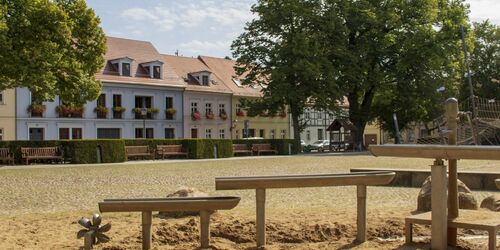 Wasserspielplatz auf dem Neuen Markt in Neuruppin, Foto: ScottyScout