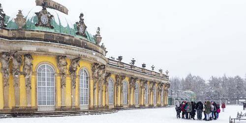 Schloss Sanssouci im Winter, Foto: André Stiebitz, Lizenz: PMSG SPSG