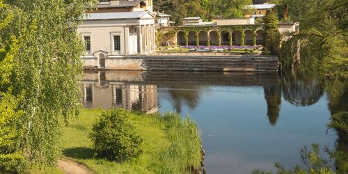 Blick auf die Römischen Bäder im Park Sanssouci, Foto: André Stiebitz, Lizenz: SPSG/PMSG